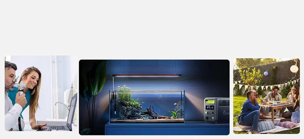 FOSSiBOT F1200 Tragbare Powerstation, 1024 Wh Kapazit&auml;t, 1200 W Nennleistung, 3 LED-Lichtmodi, 7 Ausgangsanschl&uuml;sse, BMS-Schutz, <10 ms Umschaltung, 5-Gang-Eingangsregler, EV-Grade LiFePO4-Akku, 4000+ Zykluszeiten