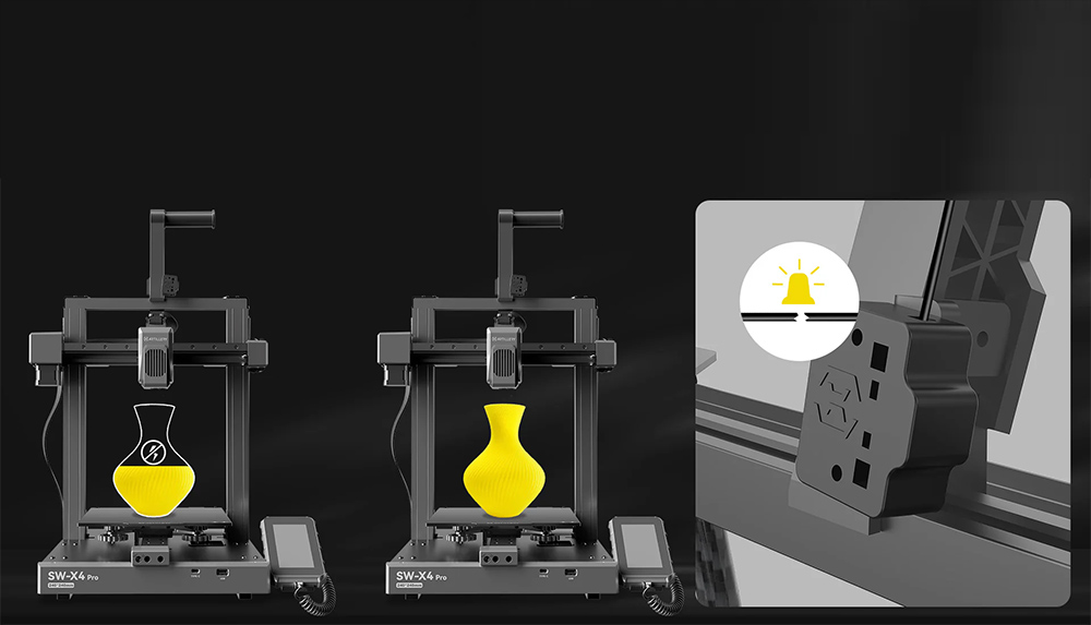 Artillery Sidewinder X4 Pro 3D-Drucker, 240 x 240 x 260 mm, 500 mm/s Druckgeschwindigkeit, X-Y-Achsen-Linearschiene, Extruder mit Direktantrieb, automatische Nivellierung mit 81 Punkten, doppelte Zugstange, D&uuml;se mit automatischer Reinigung