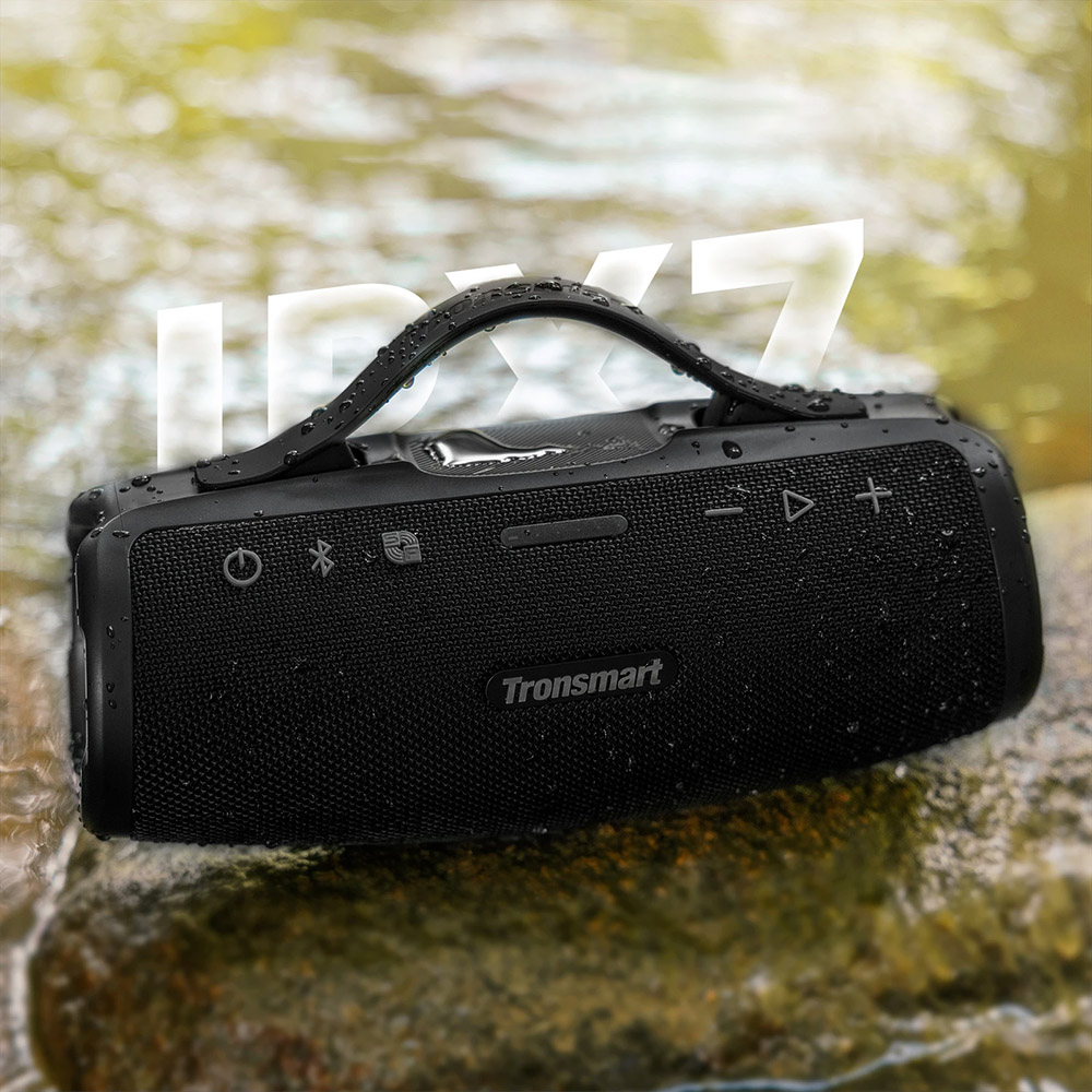 Tronsmart Mirtune S100 Tragbarer Outdoor-Lautsprecher, Bluetooth 5.3, anpassbarer EQ, 50 W Leistung, 20 Stunden Spielzeit, IPX7 wasserdicht, einziehbarer Griff &ndash; Schwarz