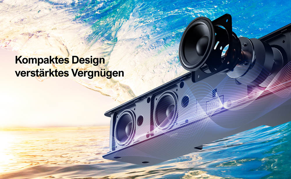 ULTIMEA Poseidon D60 5.1 Soundbar mit Dolby Atmos, 3D Surround Sound System, Soundbar für TV Geräte mit Subwoofer, 2 Rear-Lautsprechern, Soundbar Bluetooth 5.3 mit Einstellbarem Bass