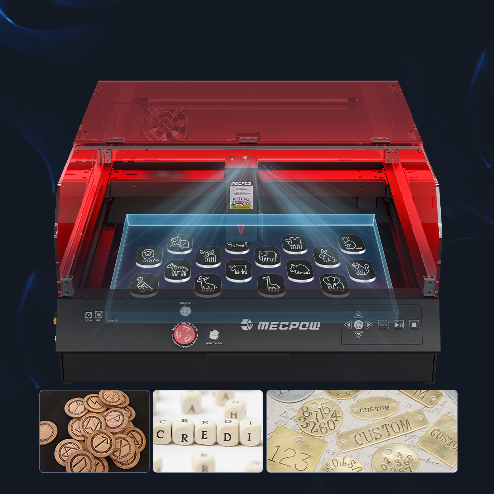 Mecpow X4 Pro 22W FDA Klasse 1 Lasergravierer + Drehwalze + Lasertisch