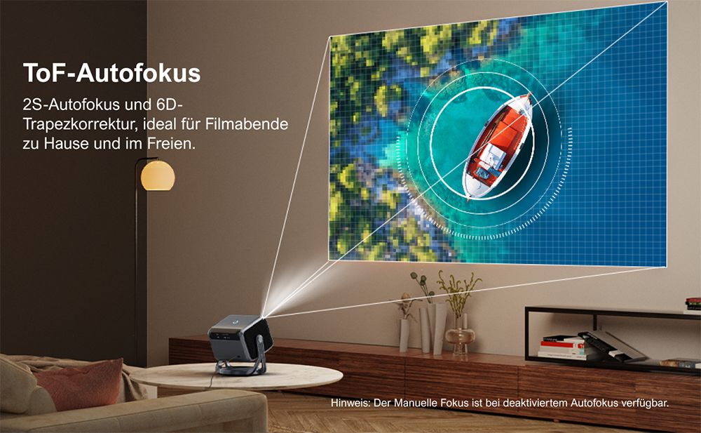 [Netflix 1080P & Android TV 11.0] ULTIMEA Nova C40 Beamer mit Gimbal-St&auml;nder, 600 ANSI, 4K-Dekodierung, Native 1080P, Bluetooth 5.3, Android TV 11.0, Dolby Audio, Autofokus & Keystone