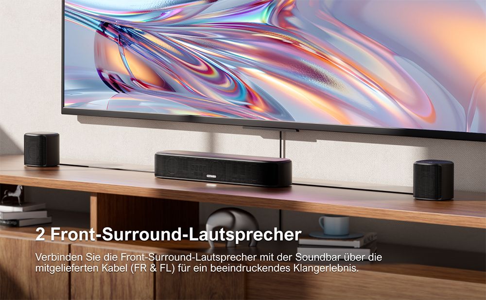 Ultimea Aura A40 Soundbar-Subwoofer-Lautsprecher-Kit, 7.1-Kanal, App-Steuerung, 10-Band-Equalizer-Einstellungen, 121 voreingestellte EQ-Matrizen, Bluetooth 5.3, 330 W Spitzenleistung