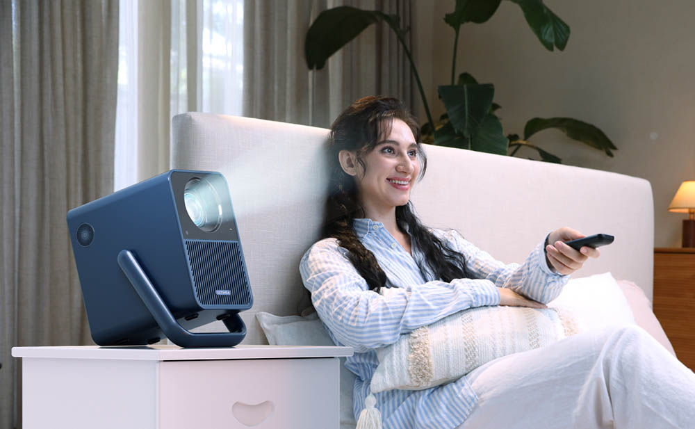 [Netflix 1080P] Ultimea Poseidon E40 Beamer, 1000 ANSI Lumen, Android TV 11.0, 4K-Dekodierung, Native 1080P, Dolby Audio, 6D Trapezkorrektur, Autofokus, 2 x 10W Lautsprecher, WiFi 6, Bluetooth 5.3