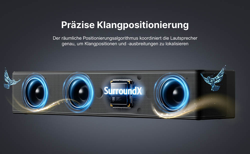 Ultimea Poseidon D70 7.1-Kanal-Soundbar-Subwoofer-Lautsprecher-Kit, 10-Band-Equalizer, 121 voreingestellte EQ-Matrizen, BassMX-Technologie, intelligente APP-Steuerung