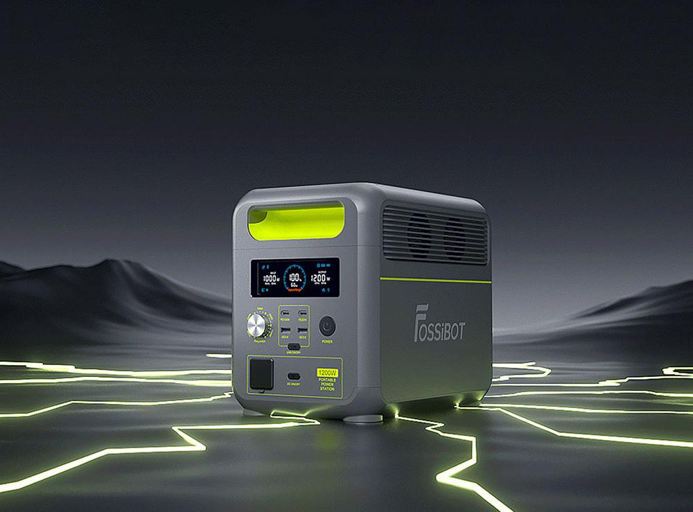 FOSSiBOT F1200 Tragbare Powerstation, 1024 Wh Kapazit&auml;t, 1200 W Nennleistung, 3 LED-Lichtmodi, 7 Ausgangsanschl&uuml;sse, BMS-Schutz, <10 ms Umschaltung, 5-Gang-Eingangsregler, EV-Grade LiFePO4-Akku, 4000+ Zykluszeiten