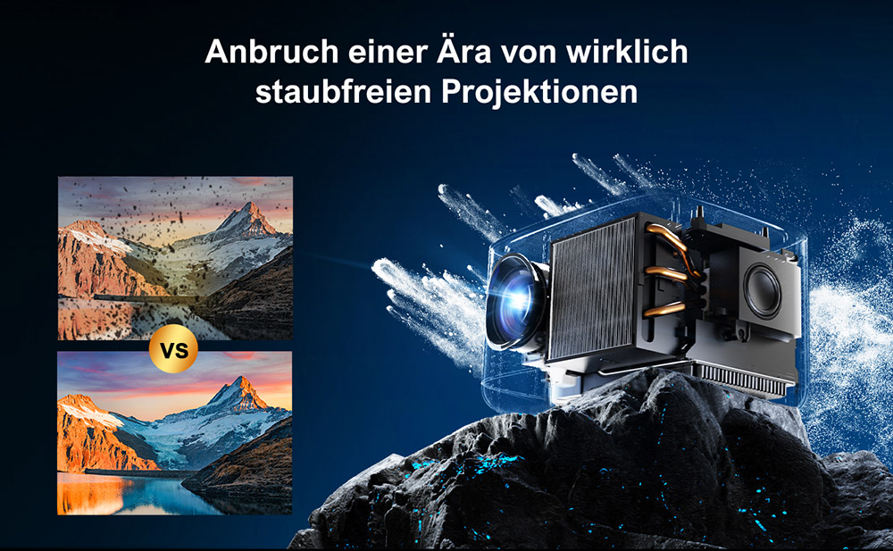 [Netflix 1080P] Ultimea Apollo P50 Beamer, 800 ANSI Lumen, Native 1080P Projektor, Dolby Audio, Automatische Bildschirmanpassung und Objektvermeidung, WiFi 6, Bluetooth 5.3