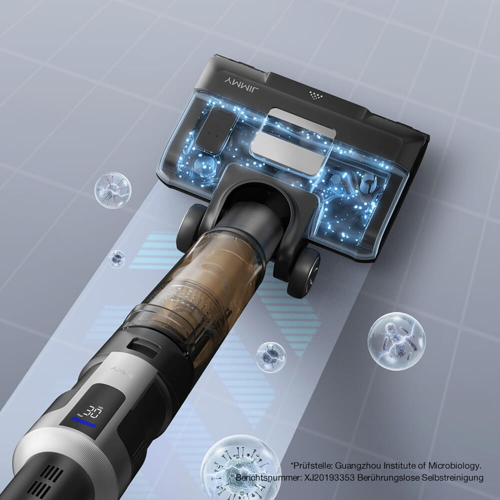 JIMMY HW9 Kabelloser Nass- und Trockensauger, selbstreinigend, 400 ml Schmutzwassertank, wasserdicht, b&uuml;rstenlos, LED-Display