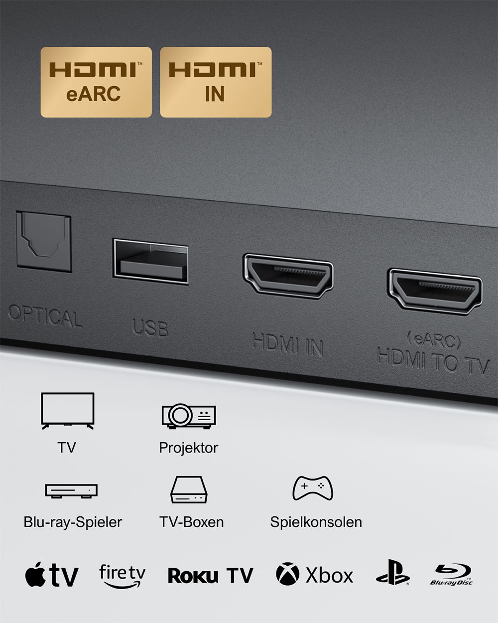 ULTIMEA Poseidon D80 7.1-Kanal-Soundbar-Subwoofer-Lautsprecher-Kit, Dolby Atmos, 460 W Spitzenleistung, APP-Steuerung, 10-Band-Equalizer-Einstellungen, 121 voreingestellte EQ-Matrizen, Bluetooth 5.3