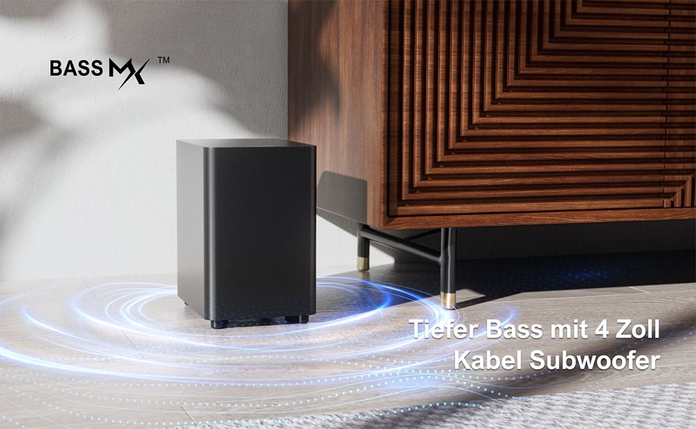 Ultimea Aura A30 5.1-Kanal Soundbar-Subwoofer-Lautsprecher-Kit, App-Steuerung, 10-Band-Equalizer-Einstellungen, 121 voreingestellte EQ-Matrizen