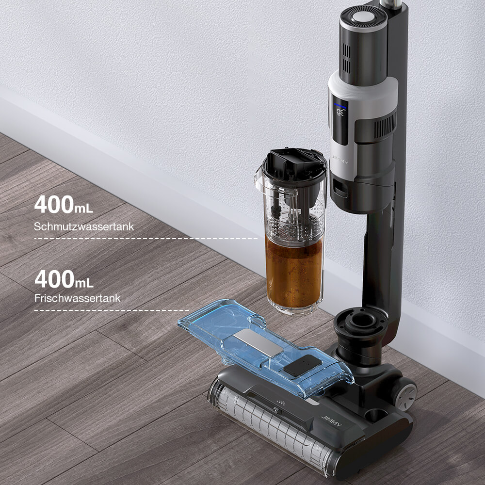 JIMMY HW9 Kabelloser Nass- und Trockensauger, selbstreinigend, 400 ml Schmutzwassertank, wasserdicht, b&uuml;rstenlos, LED-Display