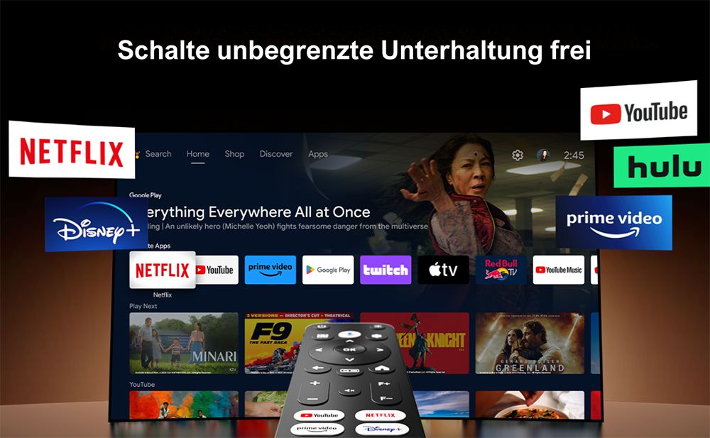 [Netflix 1080P & Android TV 11.0] ULTIMEA Nova C40 Beamer mit Gimbal-St&auml;nder, 600 ANSI, 4K-Dekodierung, Native 1080P, Bluetooth 5.3, Android TV 11.0, Dolby Audio, Autofokus & Keystone