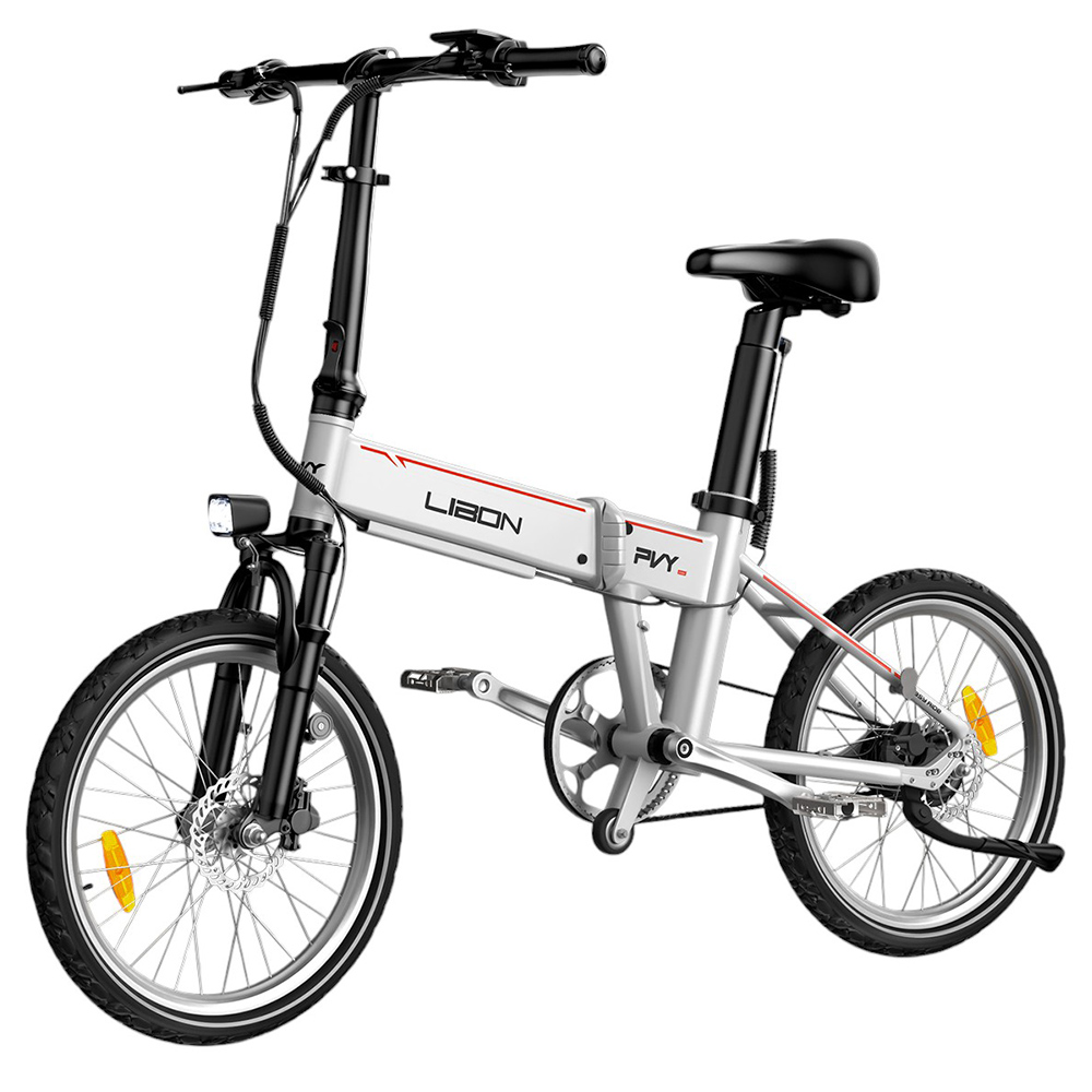 PVY LIBON 16kg Ľahký elektrický bicykel 500W motor 36V 10,4Ah + 10Ah 260km dojazd 20*2.5-palcové pneumatiky Hydraulická brzda Tlmiaca vidlica, snímač krútiaceho momentu Uhlíkový pás Farebný LCD displej Smart APP Medzinárodná verzia - sivá