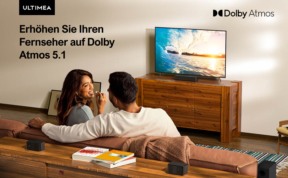 ULTIMEA Poseidon D60 5.1 Soundbar mit Dolby Atmos, 3D Surround Sound System, Soundbar für TV Geräte mit Subwoofer, 2 Rear-Lautsprechern, Soundbar Bluetooth 5.3 mit Einstellbarem Bass
