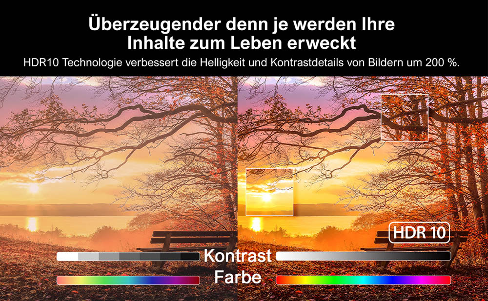 [Netflix 1080P] Ultimea Apollo P50 Beamer, 800 ANSI Lumen, Native 1080P Projektor, Dolby Audio, Automatische Bildschirmanpassung und Objektvermeidung, WiFi 6, Bluetooth 5.3
