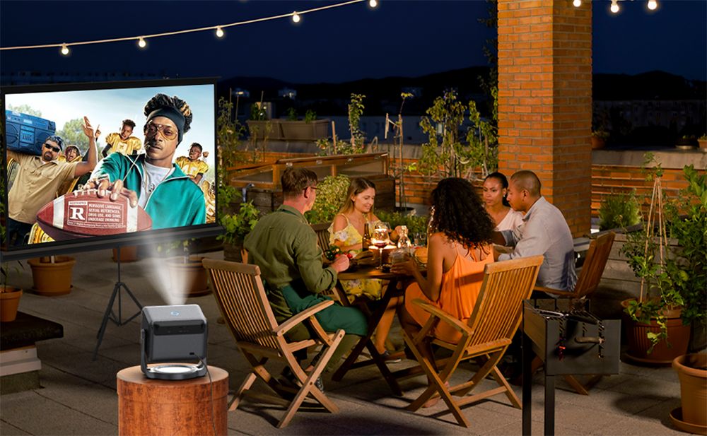 [Netflix 1080P & Android TV 11.0] ULTIMEA Nova C40 Beamer mit Gimbal-St&auml;nder, 600 ANSI, 4K-Dekodierung, Native 1080P, Bluetooth 5.3, Android TV 11.0, Dolby Audio, Autofokus & Keystone