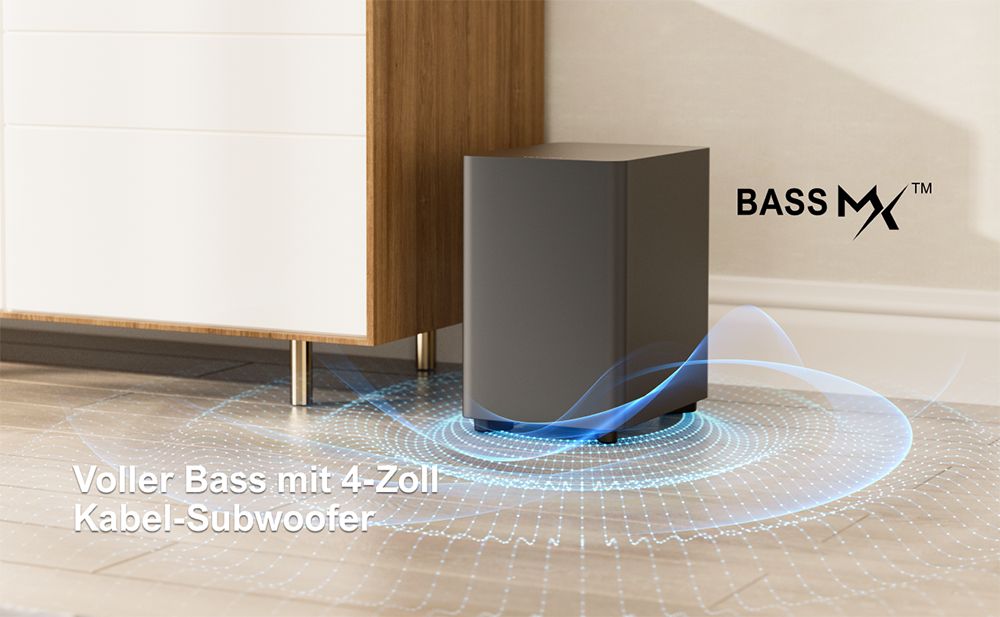 Ultimea Aura A40 Soundbar-Subwoofer-Lautsprecher-Kit, 7.1-Kanal, App-Steuerung, 10-Band-Equalizer-Einstellungen, 121 voreingestellte EQ-Matrizen, Bluetooth 5.3, 330 W Spitzenleistung