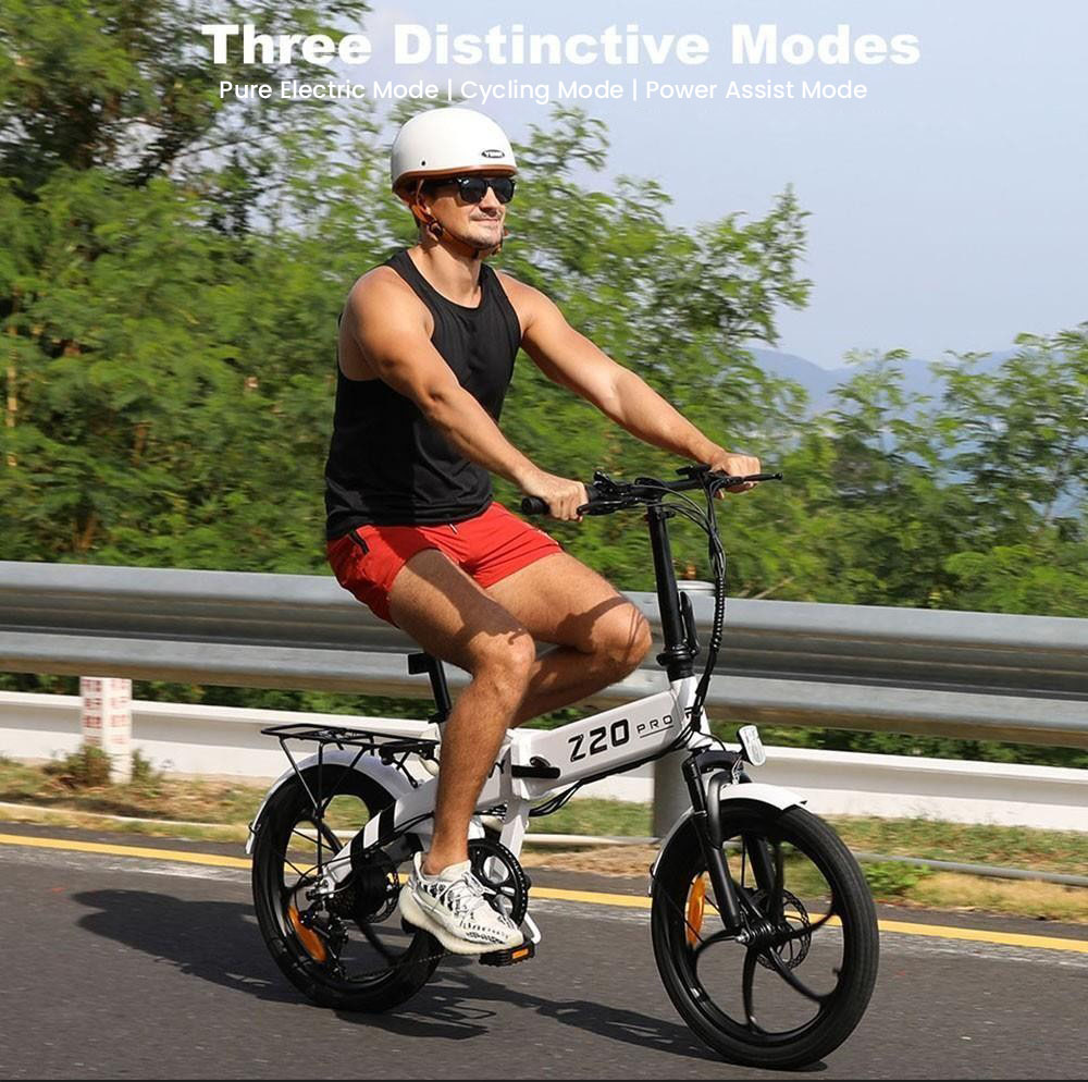 PVY Z20 Pro Elektrofahrrad, 250 W Nabenmotor, 36 V 10,4 Ah herausnehmbarer Akku, 20 Zoll Reifen, 25 km/h H&ouml;chstgeschwindigkeit, 80-100 km Reichweite, mechanische Scheibenbremse, Federgabel, Shimano 6-Gang, LCD-Display &ndash; Orange