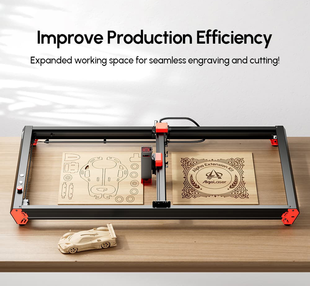 AlgoLaser Alpha Laser Engraver Extension Kit, 400*850mm (157.5*334.6inch)