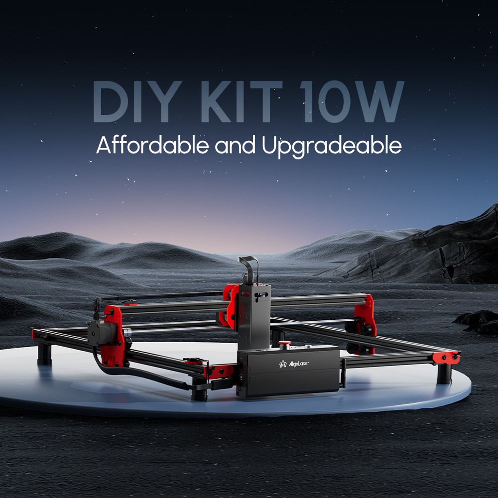 AlgoLaser DIY KIT 10W laserový gravírovací stroj, dvojjadrový procesor, rýchlosť gravírovania 12 000 mm/min, 2,4G WiFi, 400*400 mm (157,5*157.5 palcov)