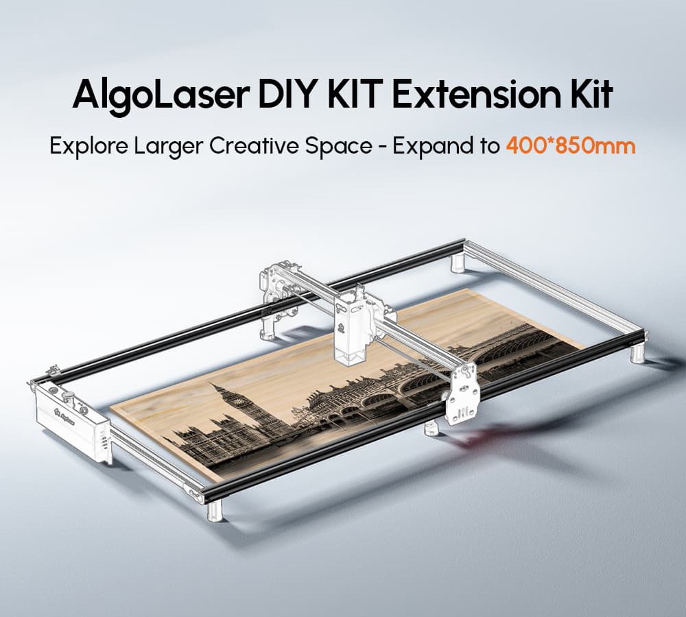 AlgoLaser DIY KIT Rozširujúca súprava pre laserový gravír, 400*850 mm (157,5*334.6 palcov)