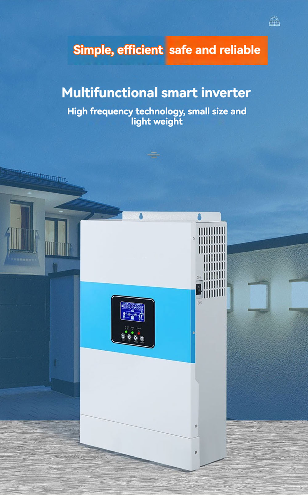 DAXTROMN GGH-3.5KW Solarwechselrichter, 5000 W reine Sinuswelle, 100 A MPPT Solarladeger&auml;t, max. 500 VDC PV-Eingang