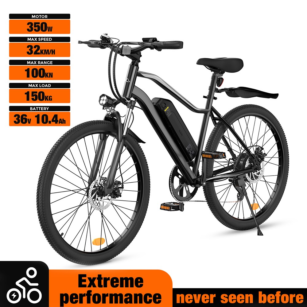 Elektrobicykel EB3, 350W motor, 36V 10AH batéria, 26'' pneumatiky, max. rýchlosť 32 km/h, dojazd 100 km, predný a zadný tlmič, inteligentný LCD displej