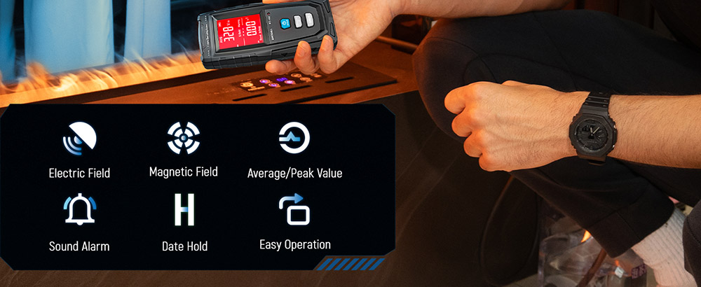 ERICKHILL RT-100 EMF-Messger&auml;t, tragbarer Strahlungsdetektor f&uuml;r elektromagnetische Felder