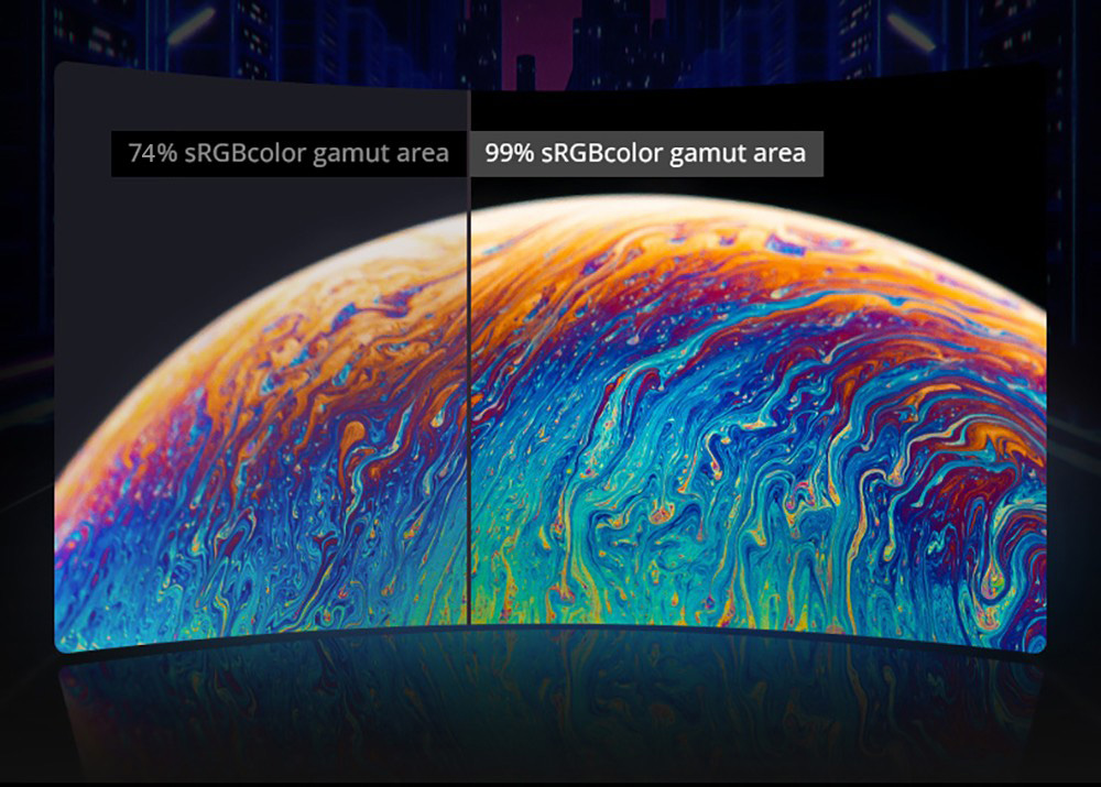FYHXele FY27FMC-B 27 Zoll 2800R Curved Gaming-Monitor, 1920 x 1080 FHD 16:9 VA-Bildschirm, 75 Hz Bildwiederholfrequenz, 2 ms Reaktionszeit, 99 % sRGB, 1 x HDMI, 1 x VGA, 1 x Audio, einstellbare Neigung