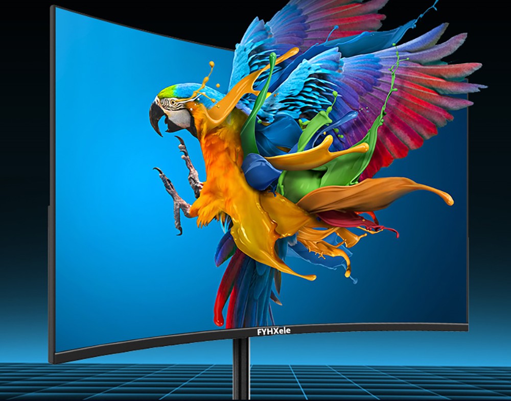 FYHXele FY27FMC-B 27 Zoll 2800R Curved Gaming-Monitor, 1920 x 1080 FHD 16:9 VA-Bildschirm, 75 Hz Bildwiederholfrequenz, 2 ms Reaktionszeit, 99 % sRGB, 1 x HDMI, 1 x VGA, 1 x Audio, einstellbare Neigung