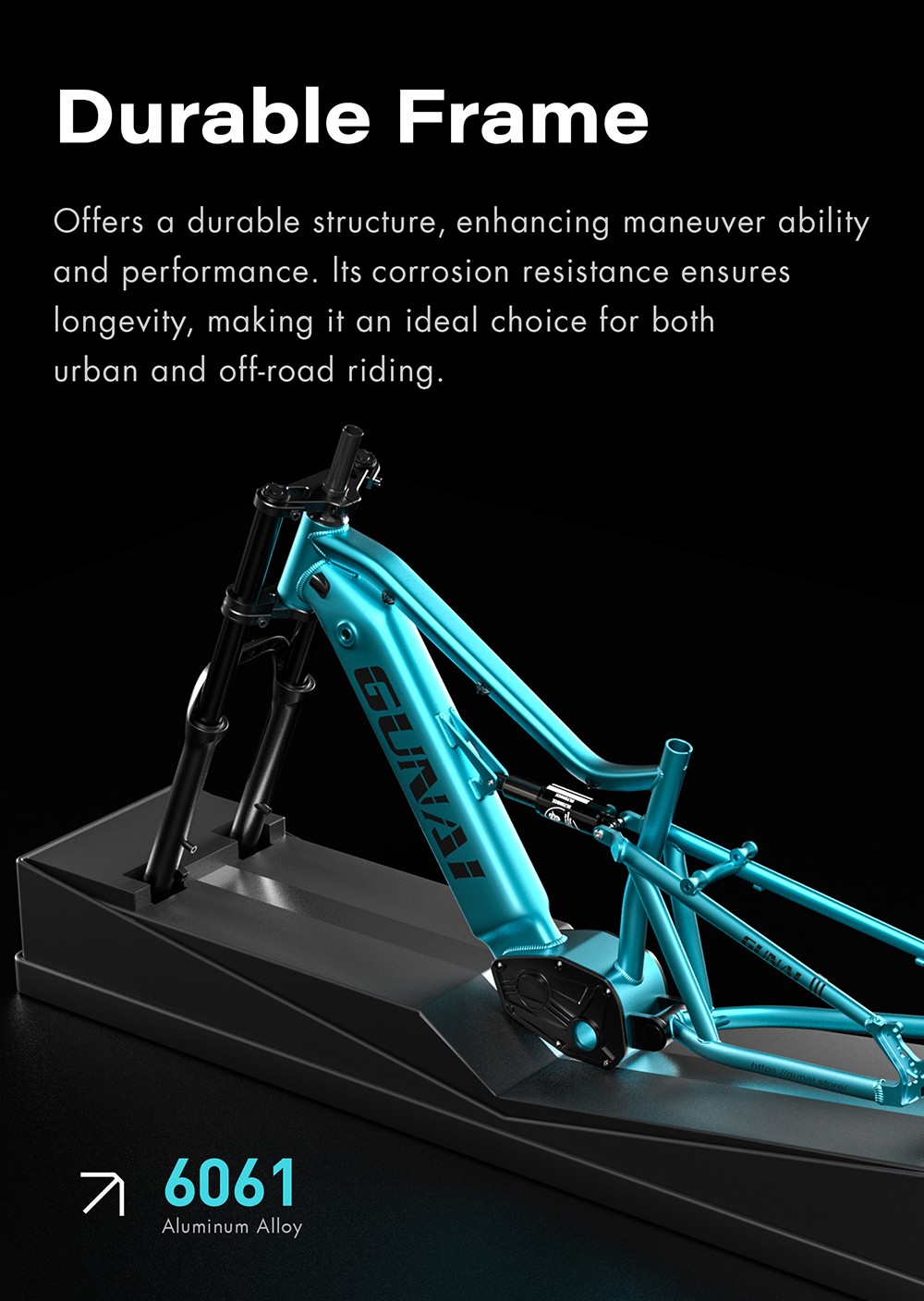 Elektrobicykel GUNAI-M2, 2*750W motor, 48V 17,5AH batéria, 26*4.0 palcové pneumatiky, max. rýchlosť 60 km/h, dojazd 55 km, hydraulické kotúčové brzdy, dvojité odpruženie, 7-stupňová prevodovka Shimano