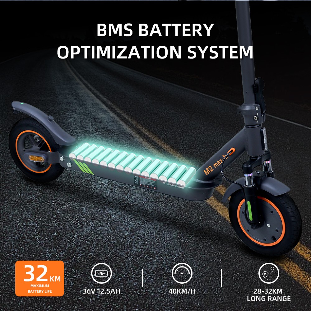 HONEYWHALE M2 MAX-B Electric Scooter with Seat, 350W Motor, 36V 10Ah Battery, 10-inch Tire, 32km/h Max Speed, 32km Range, Disc Brake