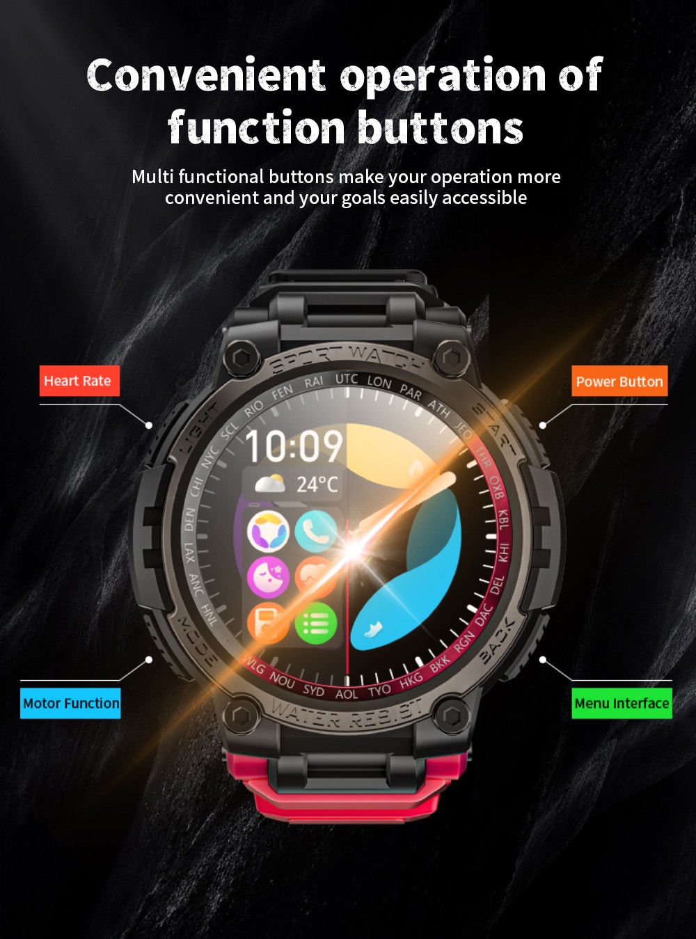 LOKMAT ATTACK MAX Smartwatch, 1.53-inch Screen, Bluetooth Calling, 100+ Sports Modes, Al Voice, Heart Rate Blood Oxygen Monitoring