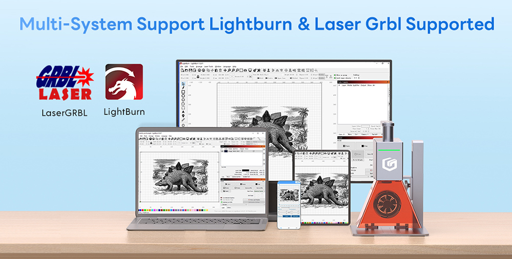 LONGER Nano 6W prenosný laserový gravírovací stroj, diódové lasery s FAC, ultrarýchla rýchlosť 5000 mm/s, 0.05mm presnosť, LightBurn & LaserGRBL & LaserBurn, 6mm rezanie dreva, 100*100mm