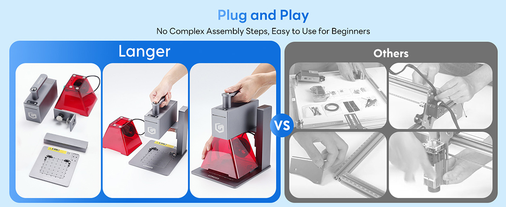 LONGER Nano 6W prenosný laserový gravírovací stroj, diódové lasery s FAC, ultrarýchla rýchlosť 5000 mm/s, 0.05mm presnosť, LightBurn & LaserGRBL & LaserBurn, 6mm rezanie dreva, 100*100mm