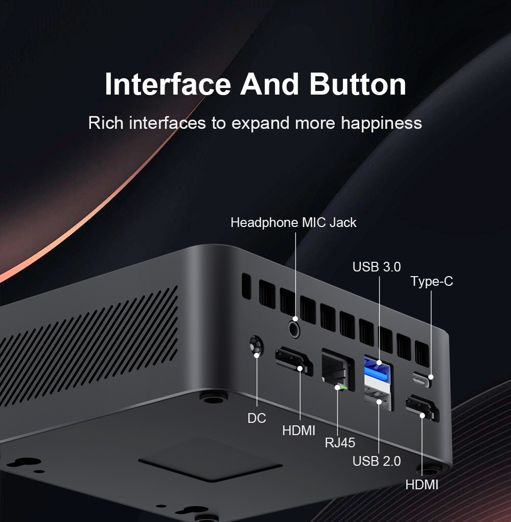 Ninkear N10 Mini PC, Intel N100 4 Cores Max 3.4GHz, 16GB RAM 512GB SSD, 2*HDMI 2.0 (4K@60Hz) Dual Display, 2.4/5GHz WiFi Bluetooth 4.2, 1*Type-C 3*USB 3.0 1*USB 2.0 1*RJ45 1*Headphone Jack