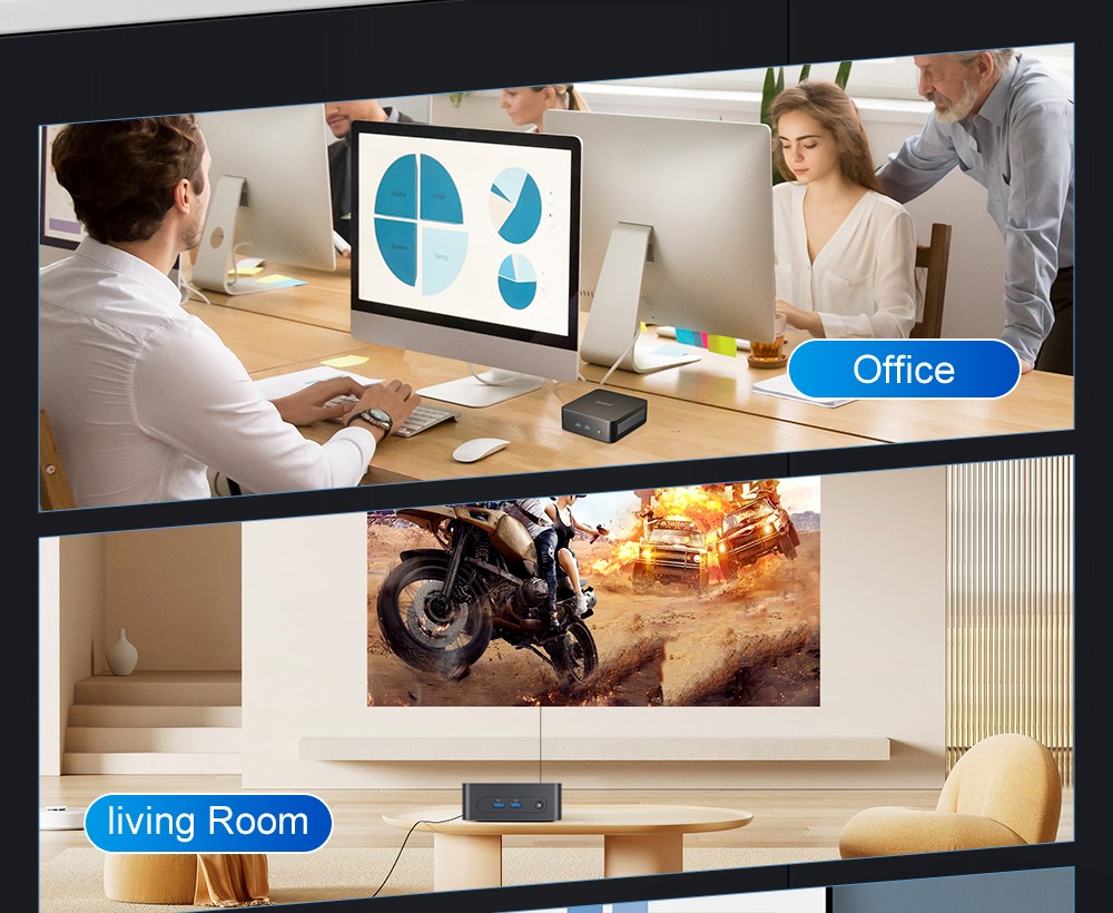 Ninkear N10 Mini PC, Intel N100 4 Cores Max 3.4GHz, 16GB RAM 512GB SSD, 2*HDMI 2.0 (4K@60Hz) Dual Display, 2.4/5GHz WiFi Bluetooth 4.2, 1*Type-C 3*USB 3.0 1*USB 2.0 1*RJ45 1*Headphone Jack