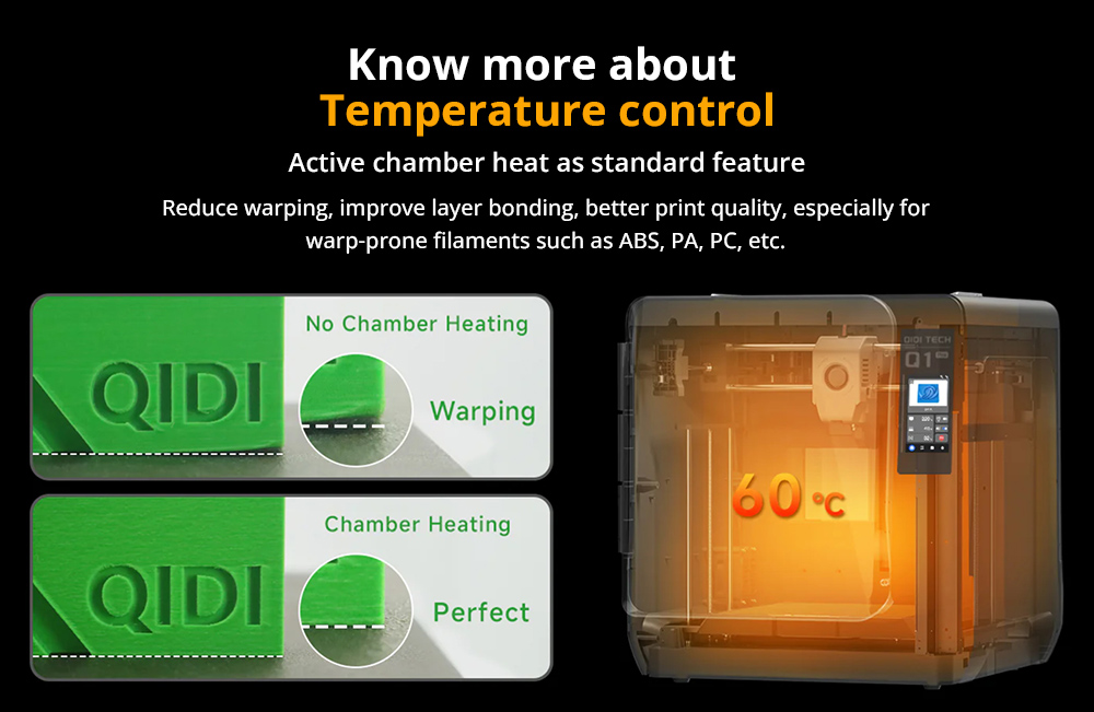 QIDI TECH Q1 Pro 3D Printer, 600mm/s Max, 60&deg;C Heated Chamber, 350&deg;C High-Temp Printing, Tri-metal Hot-end, Auto Leveling, Filament Detection, 245*245*240mm