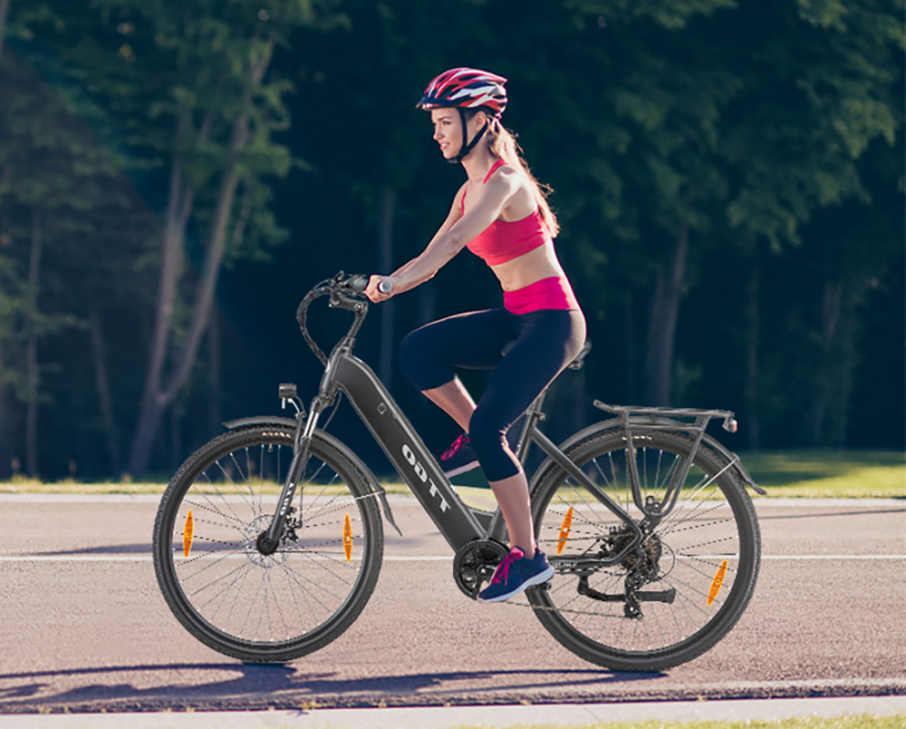 TTGO HZ-28ST Elektrofahrrad, 250-W-Motor, 36-V-20-Ah-Akku, 700C*45C-Reifen, 25 km/h H&ouml;chstgeschwindigkeit, 100 km maximale Reichweite, Scheibenbremse, Shimano 7-Gang-Schaltung, LCD-Display &ndash; Schwarz