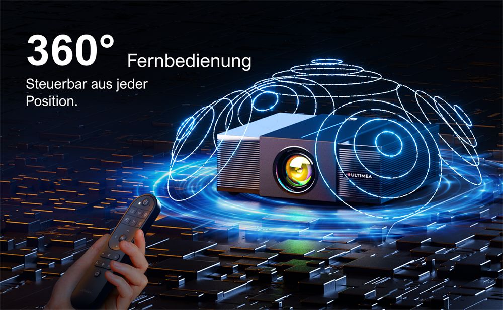 Ultimea Apollo P60 Beamer, 900 ANSI Lumen, Native 1080P Projektor, 4K-Unterst&uuml;tzung, Autofokus und 6D Auto-Keystones, Bluetooth 5.3