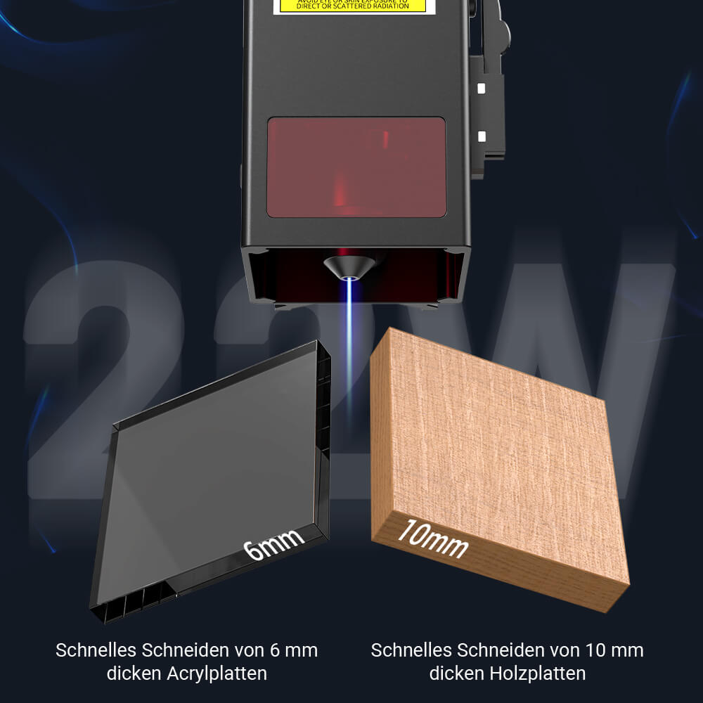 Mecpow X4 Pro 22W FDA Klasse 1 Lasergravierer + Drehwalze + Klauen-Diskus-Drehzapfen + Laserbett