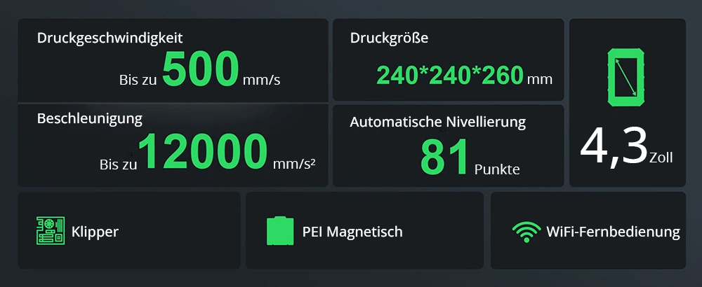 Artillery Sidewinder X4 Pro 3D-Drucker, 240 x 240 x 260 mm, 500 mm/s Druckgeschwindigkeit, X-Y-Achsen-Linearschiene, Extruder mit Direktantrieb, automatische Nivellierung mit 81 Punkten, doppelte Zugstange, D&uuml;se mit automatischer Reinigung