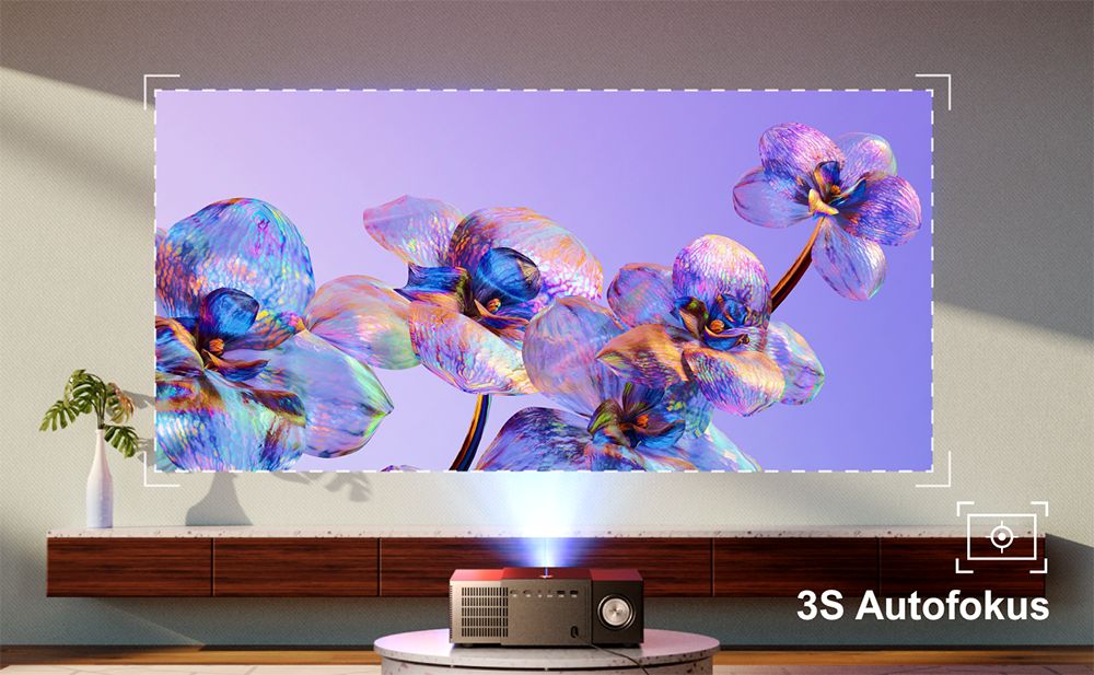 Ultimea Apollo P60 Beamer, 900 ANSI Lumen, Native 1080P Projektor, 4K-Unterst&uuml;tzung, Autofokus und 6D Auto-Keystones, Bluetooth 5.3