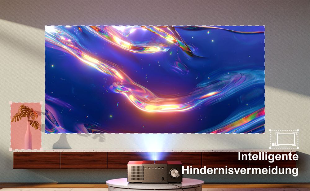 Ultimea Apollo P60 Beamer, 900 ANSI Lumen, Native 1080P Projektor, 4K-Unterst&uuml;tzung, Autofokus und 6D Auto-Keystones, Bluetooth 5.3