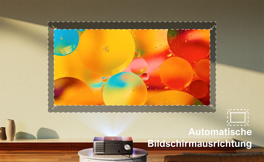 Ultimea Apollo P60 Beamer, 900 ANSI Lumen, Native 1080P Projektor, 4K-Unterst&uuml;tzung, Autofokus und 6D Auto-Keystones, Bluetooth 5.3