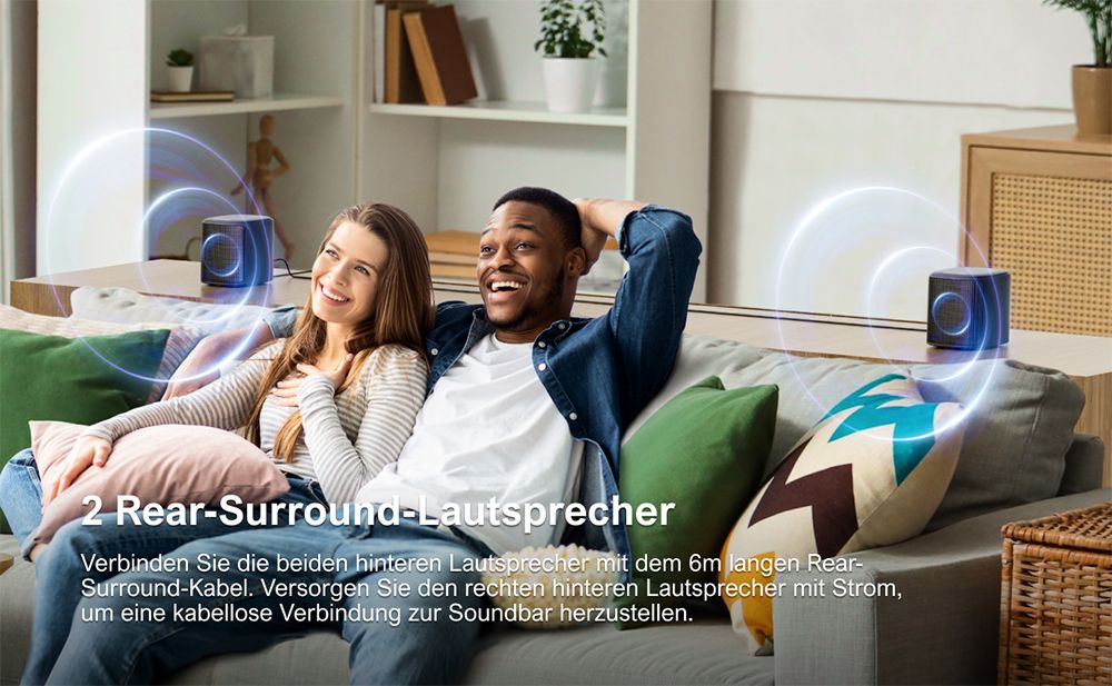 Ultimea Aura A40 Soundbar-Subwoofer-Lautsprecher-Kit, 7.1-Kanal, App-Steuerung, 10-Band-Equalizer-Einstellungen, 121 voreingestellte EQ-Matrizen, Bluetooth 5.3, 330 W Spitzenleistung