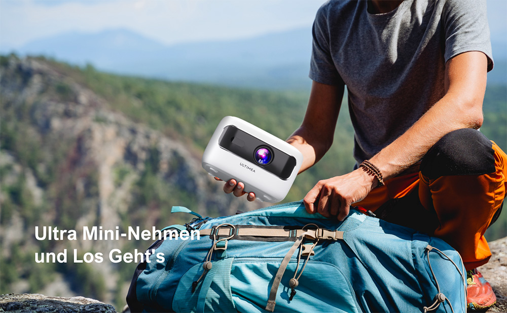 ULTIMEA Apollo P10 Tragbarer Beamer, 300 ANSI, 1080P-Dekodierung, natives 720P, 2,4 GHz/5 GHz WLAN