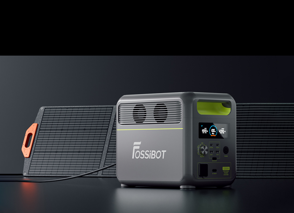 FOSSiBOT F1200 Tragbare Powerstation, 1024 Wh Kapazit&auml;t, 1200 W Nennleistung, 3 LED-Lichtmodi, 7 Ausgangsanschl&uuml;sse, BMS-Schutz, <10 ms Umschaltung, 5-Gang-Eingangsregler, EV-Grade LiFePO4-Akku, 4000+ Zykluszeiten