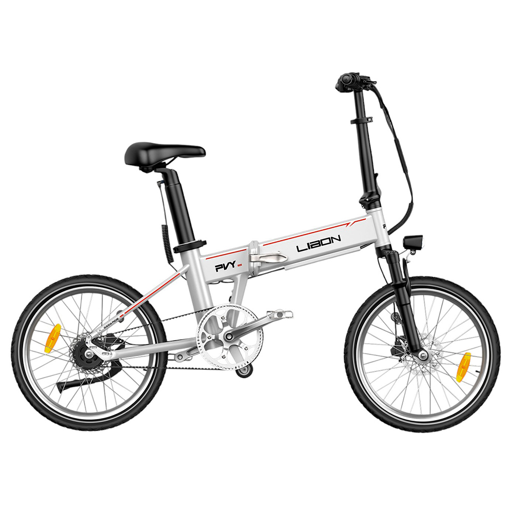 PVY LIBON 16kg Ľahký elektrický bicykel 500W motor 36V 10,4Ah + 10Ah 260km dojazd 20*2.5-palcové pneumatiky Hydraulická brzda Tlmiaca vidlica, snímač krútiaceho momentu Uhlíkový pás Farebný LCD displej Smart APP Medzinárodná verzia - sivá