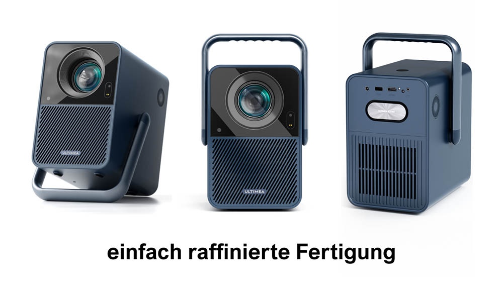 [Netflix 1080P] Ultimea Poseidon E40 Beamer, 1000 ANSI Lumen, Android TV 11.0, 4K-Dekodierung, Native 1080P, Dolby Audio, 6D Trapezkorrektur, Autofokus, 2 x 10W Lautsprecher, WiFi 6, Bluetooth 5.3
